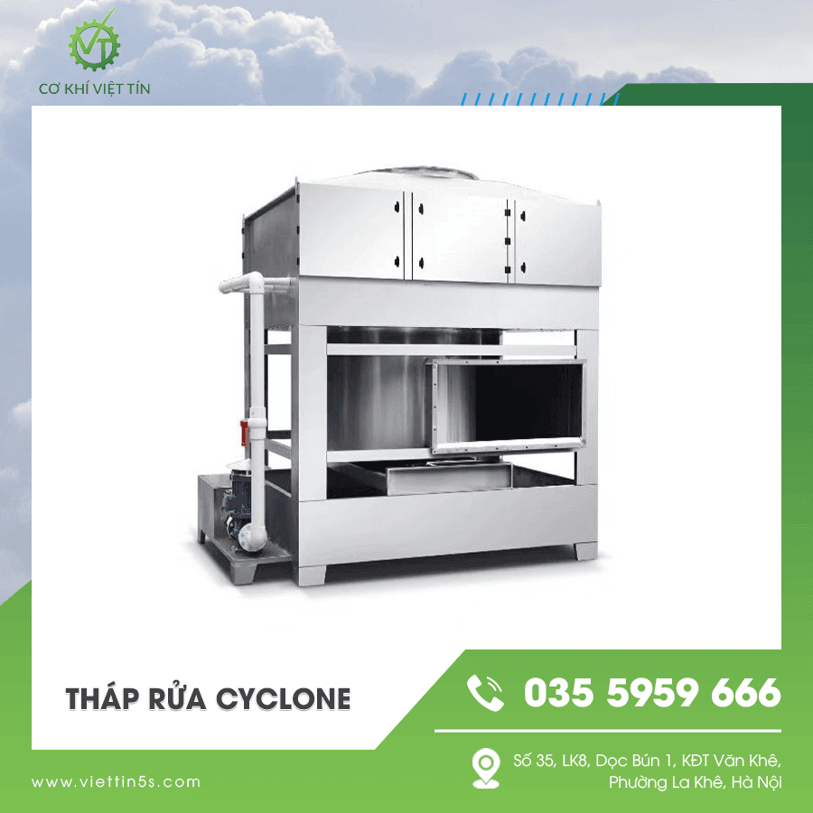 Hệ thống tháp rửa Cyclone xử lý bụi sơn và khí độc